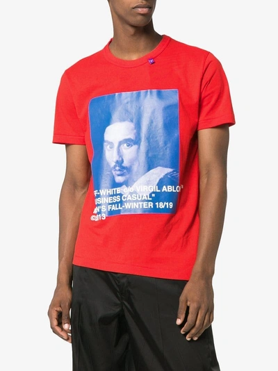 Off-white Off White Bernini S/s Spliced Tee In Red