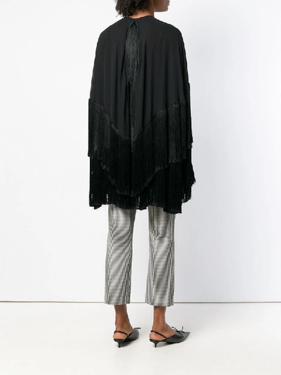 Shop Magda Butrym Lamar Fringed Cape - Black