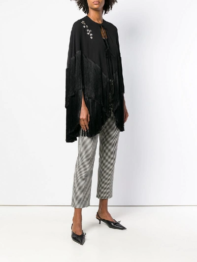 Shop Magda Butrym Lamar Fringed Cape - Black