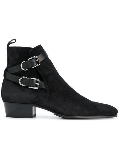 Shop Balmain Western Ankle Boots - Black