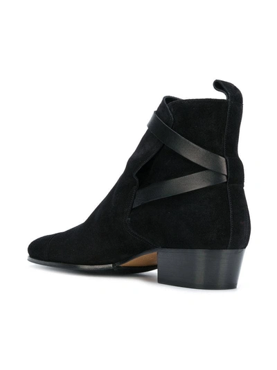 Shop Balmain Western Ankle Boots - Black
