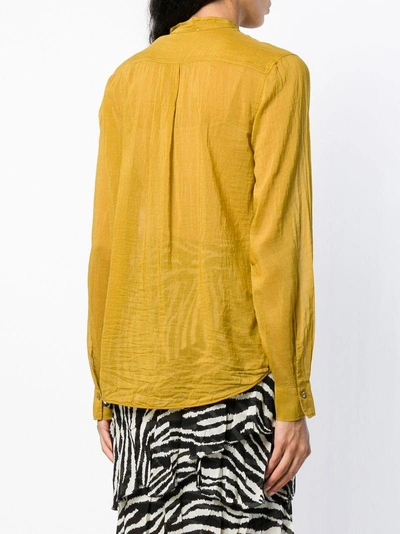 Shop Forte Forte Velvet Placket Shirt - Yellow In Yellow & Orange