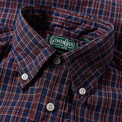 Shop Gitman Vintage Classic Flannel Shirt In Blue