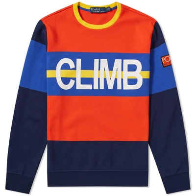 Shop Polo Ralph Lauren Hi-tech Climb Print Sweat In Blue