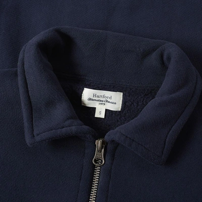 Shop Hartford Polo Half Zip Sweat In Blue