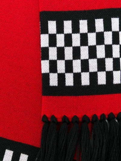 Shop Versace Team Logo Knit Scarf In Red