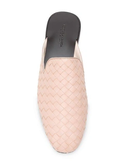 Shop Bottega Veneta Intrecciato Slippers In Pink