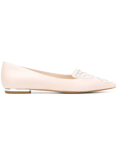 Shop Sophia Webster Embroidered Ballerinas - Neutrals