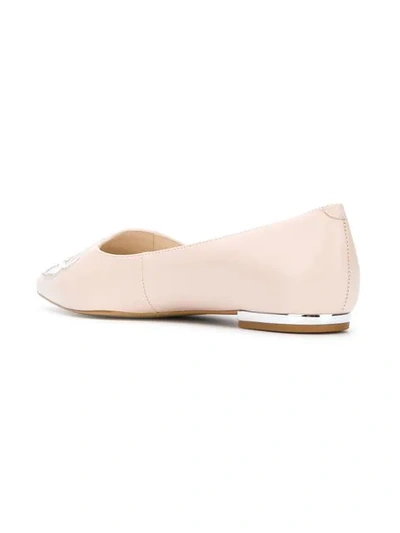 Shop Sophia Webster Embroidered Ballerinas - Neutrals