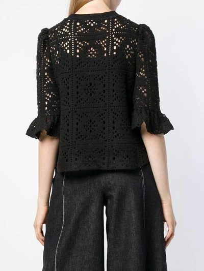 Shop See By Chloé Crochet Effect Blouse - Black