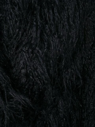Shop Mm6 Maison Margiela Faux Fur Shaggy Coat In Black