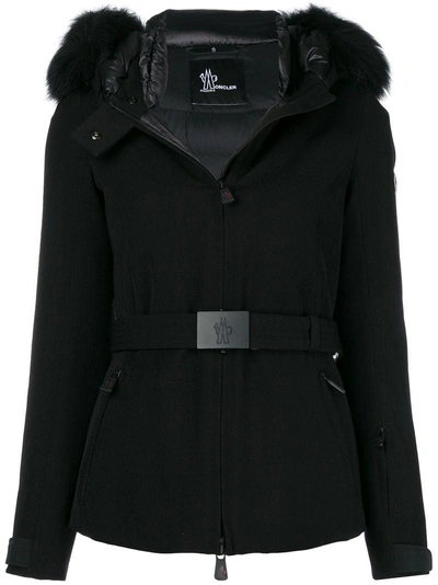 Shop Moncler Grenoble Belted Padded Jacket - Black
