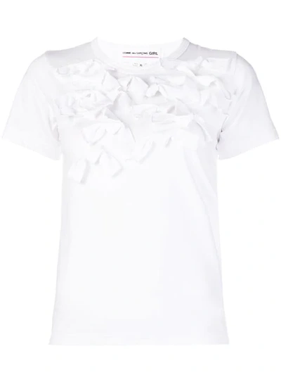 Shop Comme Des Garcons Girl Ruffles T-shirt In White