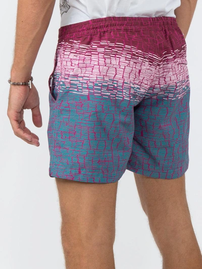 Shop Thorsun Tricolor Print Swim Shorts