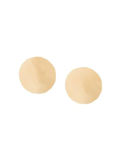 Shop Annie Costello Brown Round Earrings In Metallic