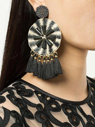 Shop Mercedes Salazar Kashi Ceniza Tasseled Earrings - Metallic