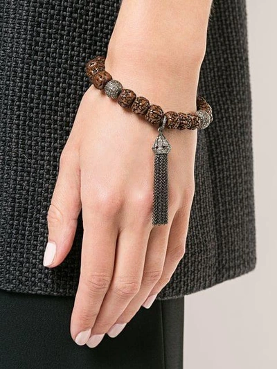 Shop Loree Rodkin Tassel Charm Bracelet In Brown