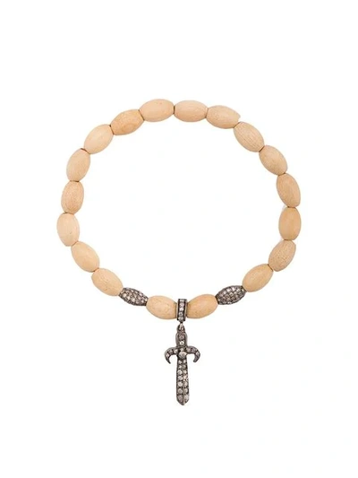 Shop Loree Rodkin Sword Charm Bracelet In Neutrals