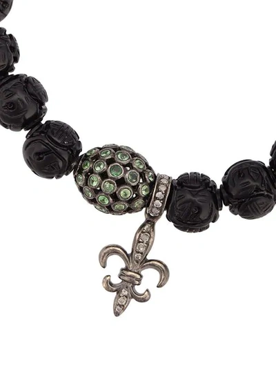 Shop Loree Rodkin 18kt Gold Fleur De Lis Bracelet In Black