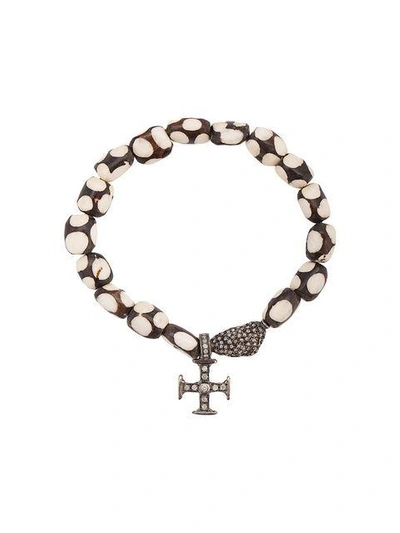 18kt gold bone Maltese cross bracelet