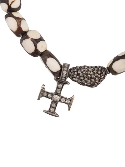 Shop Loree Rodkin 18kt Gold Bone Maltese Cross Bracelet In White