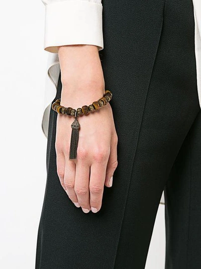 Shop Loree Rodkin Tassel Charm Bracelet In Brown