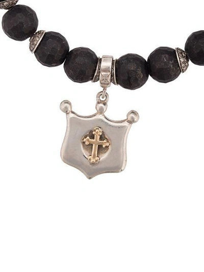 Shop Loree Rodkin Cross Shield Bracelet In Black