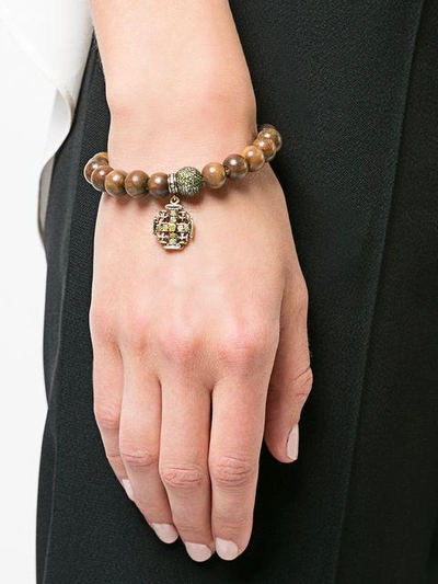 Shop Loree Rodkin Maltese Cross Charm Bracelet In Brown