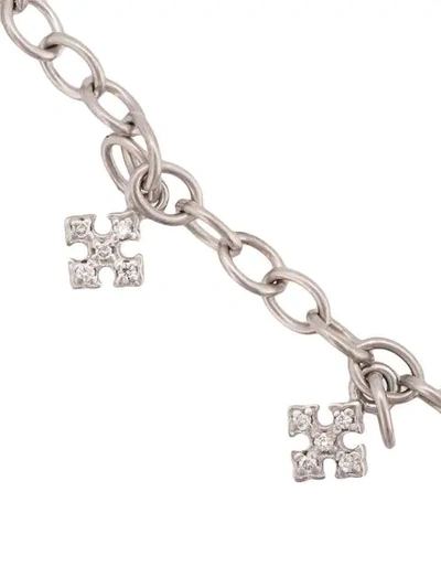 Shop Loree Rodkin Cross Charm Clasp Bracelet In Metallic