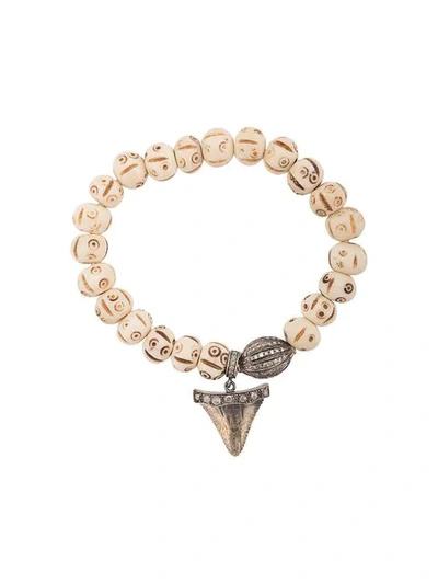 Shop Loree Rodkin Shark Tooth Charm Bracelet In Neutrals