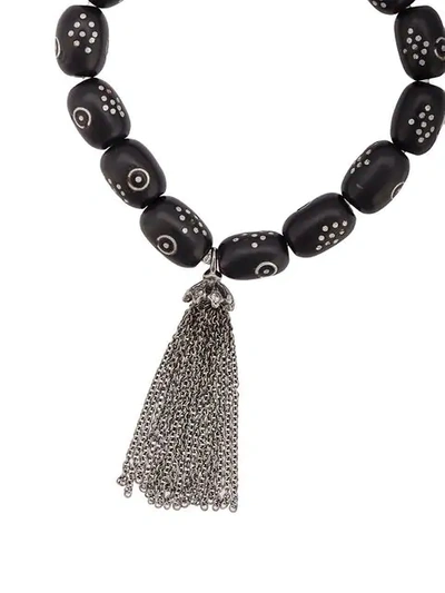 Shop Loree Rodkin 18t Gold Coral Bead Tassel Bracelet In Black