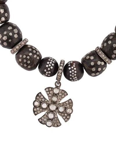Shop Loree Rodkin Moroccan Bead Maltese Cross Bracelet In Black
