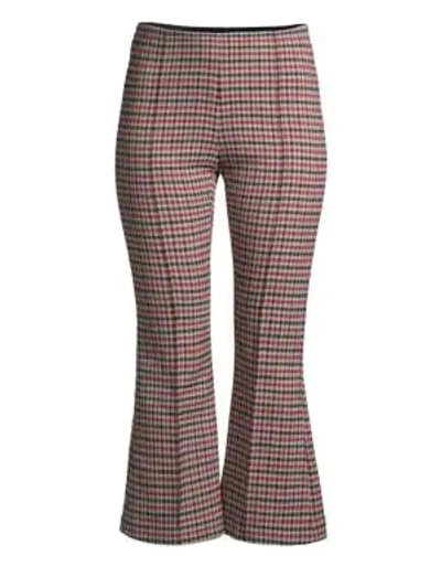 Shop Smythe Cropped Plaid Flare Pants In Sherlock Check