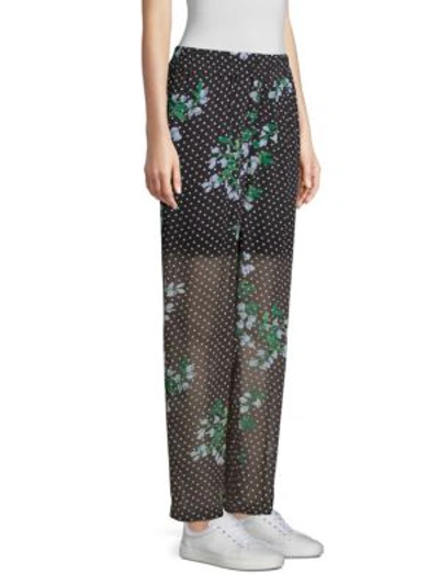 Shop Ganni Rometty Polka Dot Pants In Black