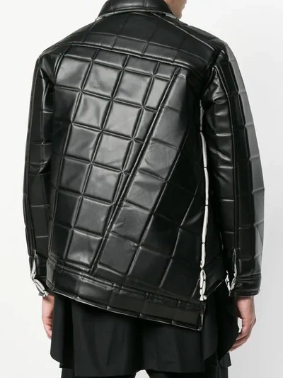 Shop Comme Des Garçons Homme Deux Asymmetrical Square-embossed Jacket In Black