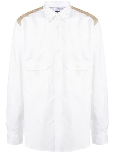 Shop Junya Watanabe Man Elbow Patch Shirt - White