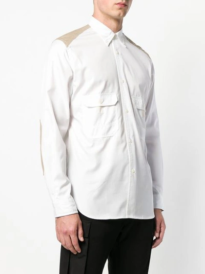 Shop Junya Watanabe Man Elbow Patch Shirt - White