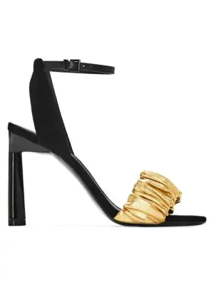 mercedes castillo gold sandals