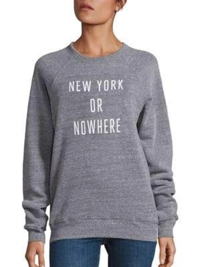 Shop Knowlita Women's New York Or Nowhere Graphic Sweatshirt In Grey White