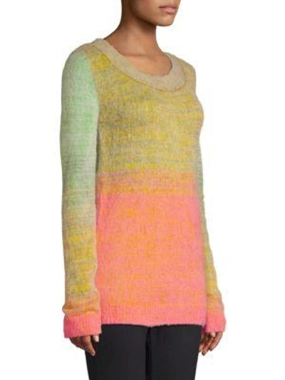 Shop Missoni Ombré Mohair Knit Sweater In Teal Pink Sherbert