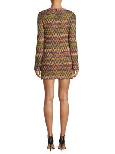 Shop Missoni Textured Zig-zag Mini Dress In Zig Zag Lurex