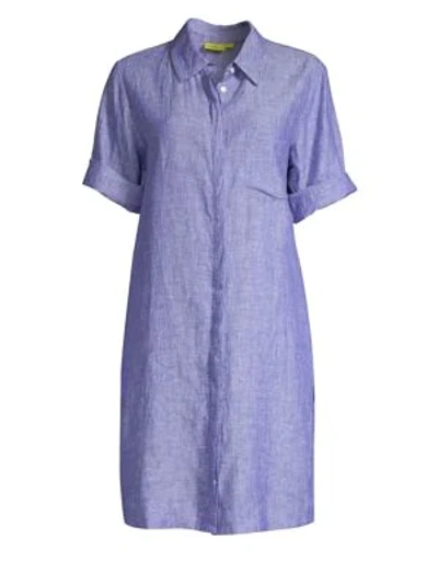 Shop Roller Rabbit Angela Chambray Linen Shirtdress In Blue