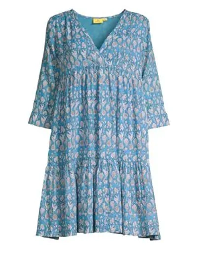 Shop Roller Rabbit Norbu Donatella Empire Waist Dress In Blue