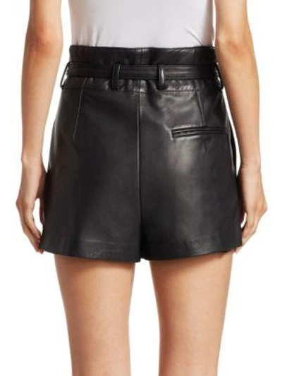Shop 3.1 Phillip Lim / フィリップ リム Origami Leather Shorts In Black
