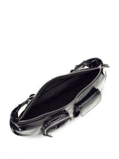 Shop Avec La Troupe Major Patent Leather Belt Bag In Black