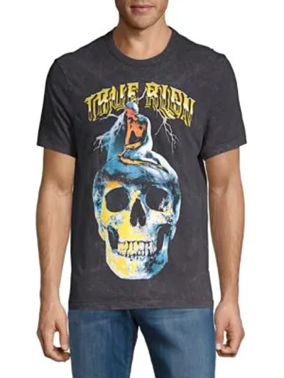 Shop True Religion Washed Skull Graphic Tee In True Black