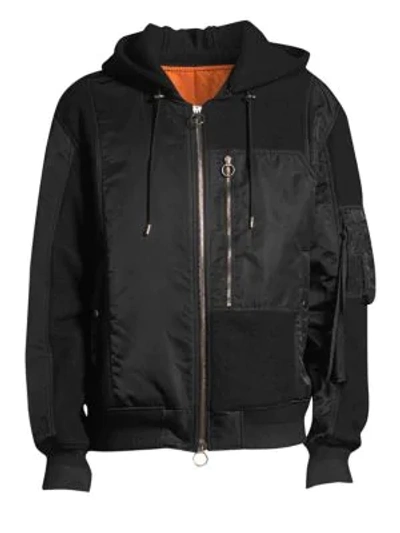 Shop Solid Homme Sweatshirt Bomber Jacket In Black