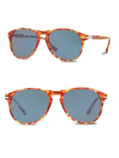 Shop Persol 55mm Round Sunglasses In Yellow Tortoise