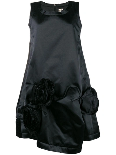 Shop Comme Des Garçons Corsage Detail Flared Dress - Black