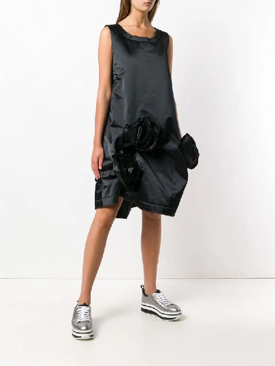 Shop Comme Des Garçons Corsage Detail Flared Dress - Black